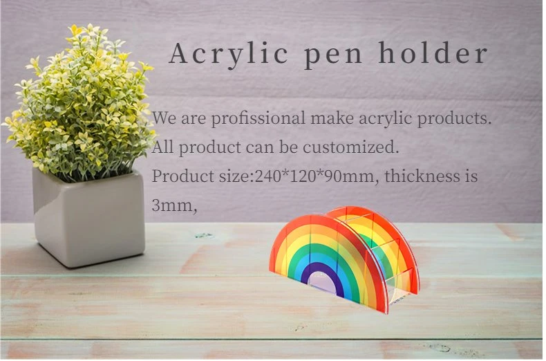 rainbow acrylic pen holder