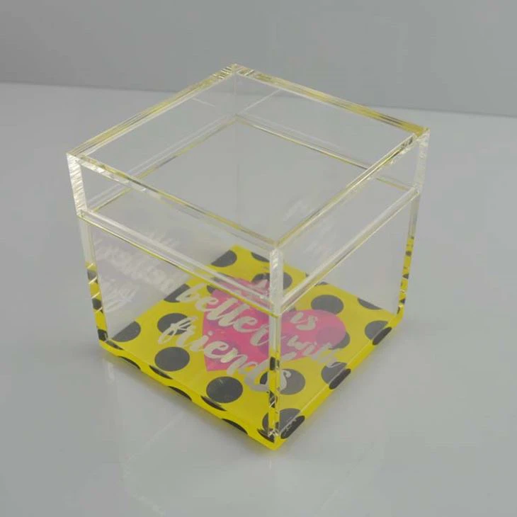 New Style Custom Acrylic Display Cube Plexiglass Case Clear Plastic Display Boxes