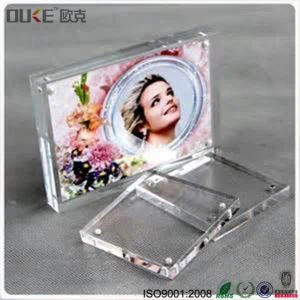 중국어 공급 업체 플라스틱 자석 사진 프레임 아크릴 러브 사진 프레임 플렉시 유리 자석 사진 프레임 도매