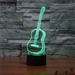바이올린 모양 아크릴 3D 램프 -LED 테이블 램프 - 색상 변경 책상 램프 LED