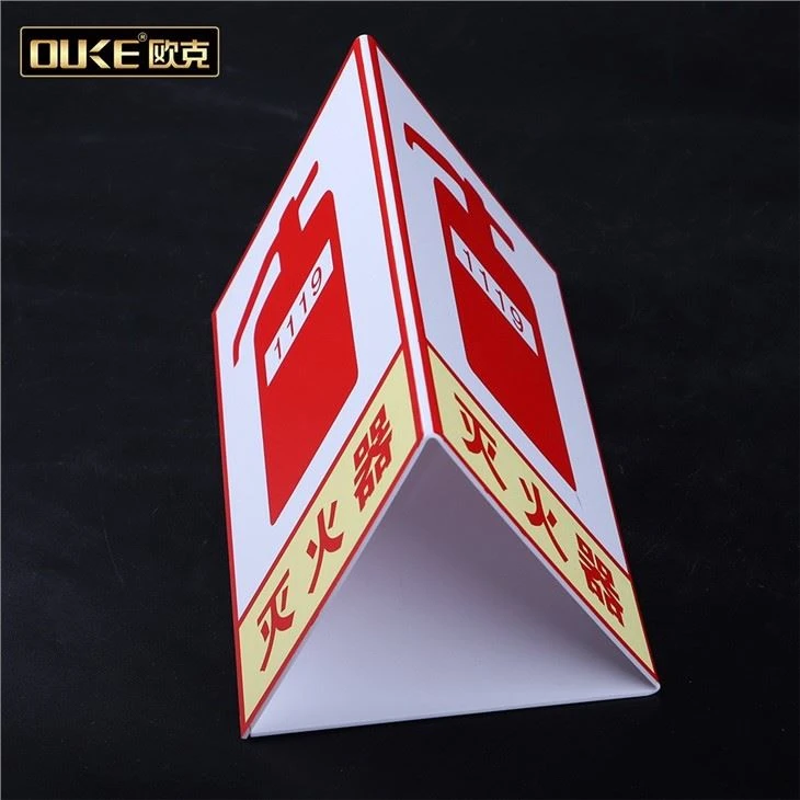 Custom Printed Fire Extinguisher Triangle Acrylic Display Stand