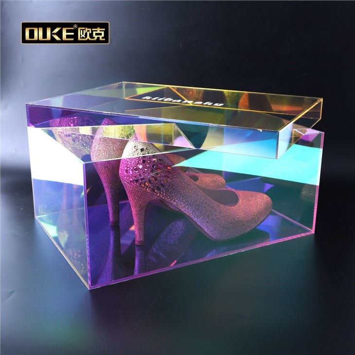 Custom Rainbow Acrylic Shoe Box Multi-function Acrylic Organizer Box