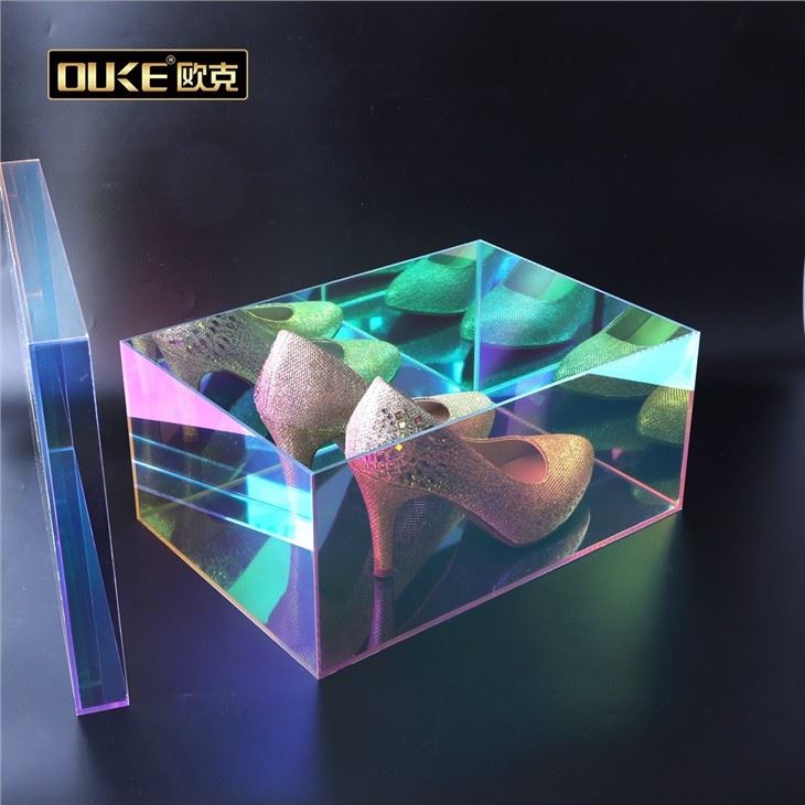Custom Rainbow Acrylic Shoe Box Multi-function Acrylic Organizer Box